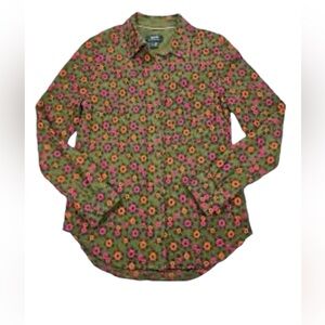 Maeve Floral Embroidered Button Down Blouse